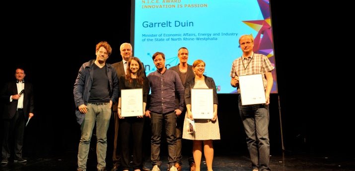 Garrelt Duin (third from the left), Minister for Economic Affairs, Energy and Industry of the State of North Rhine-Westphalia and the winners of the NICE Award 2014.