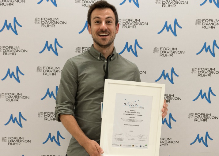 Adrian Sneeuw von "Makerversity", 1. Platz (geteilt mit Refugee Open Cities)